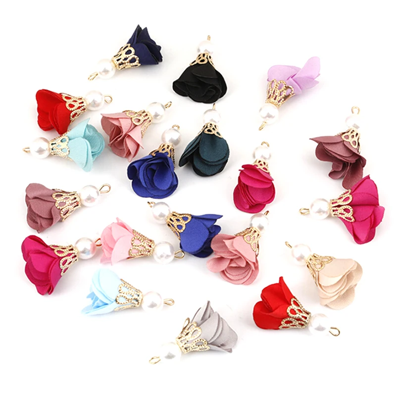 10 шт. цветные бусины фонарь с пряжкой золотистые колокольчики Цветочная кисточка