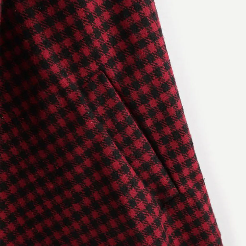 Chamsgend/Модная куртка жилет в клетку с открытым передом сезон осень зима