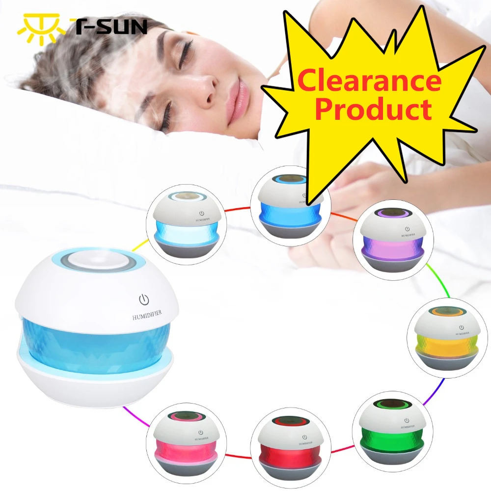 T-SUNRISE 7 Color USB led lamp Aroma Essential Oil Diffuser Ultrasonic Cool Mist Humidifier Air Purifier LED Night light | Лампы и