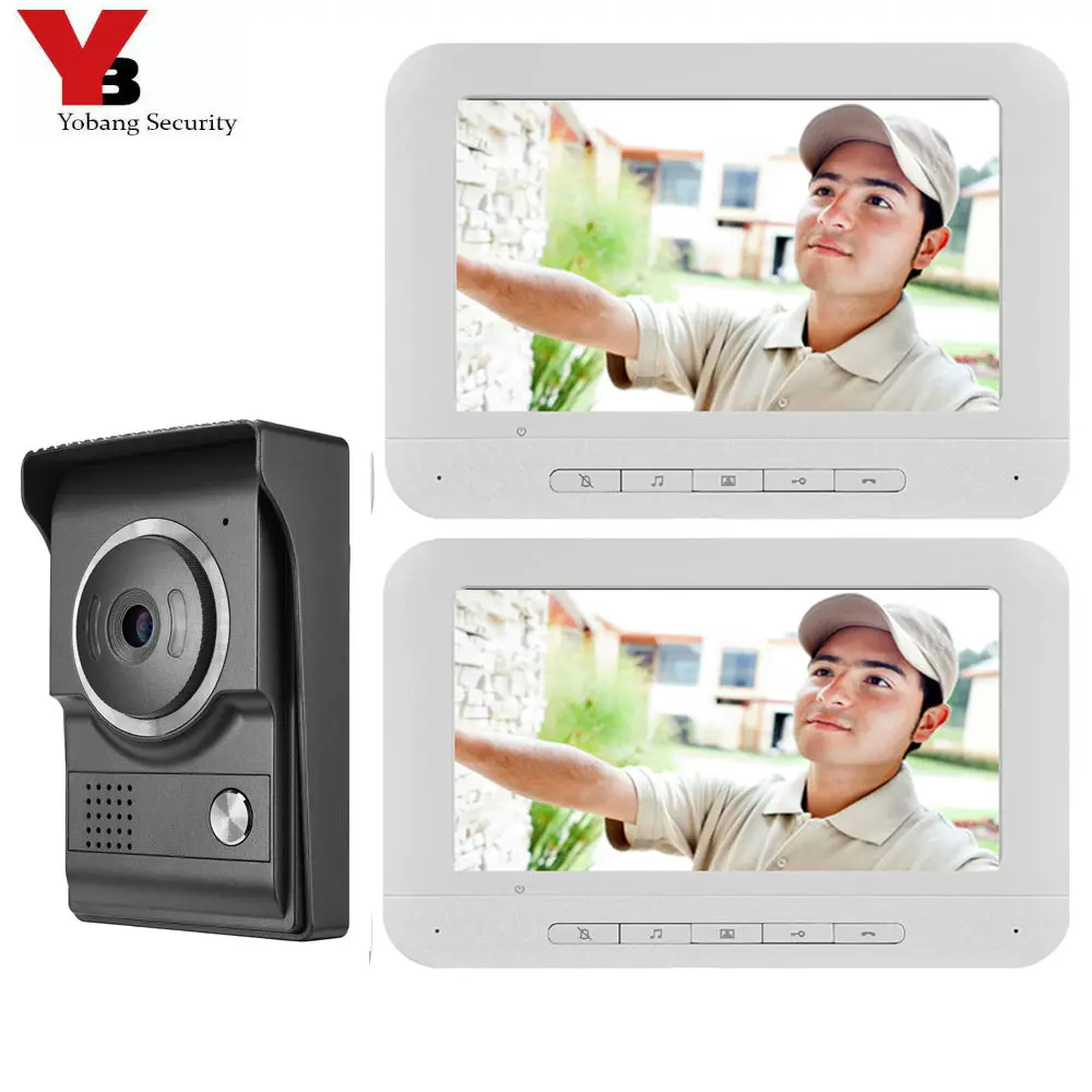 V70MLB-1V2 Yobang безопасности " цветной экран Домашний видео домофон дверной звонок наборы домашних семейств система контроля доступа домофон - Цвет: V70MLB-1V2