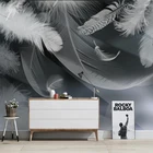 Пользовательские фотообои 3D, красивые фрески с белыми перьями, Современные Простые обои для гостиной, спальни, домашнего декора
