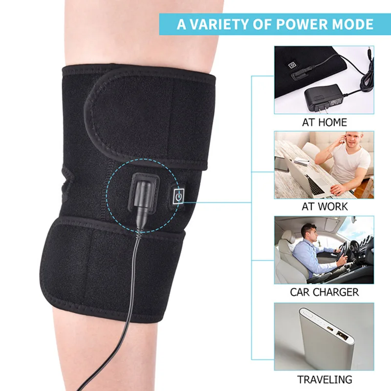 

New Electric Heated Knee Pad Arthritis Pain Relief Warm Therapy Legs Wrap Knee Support Brace Drop Shipping