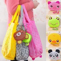 eco friendly 4 styles women non woven portable large capacity durable waterproof big head storage bags folding shopping bag