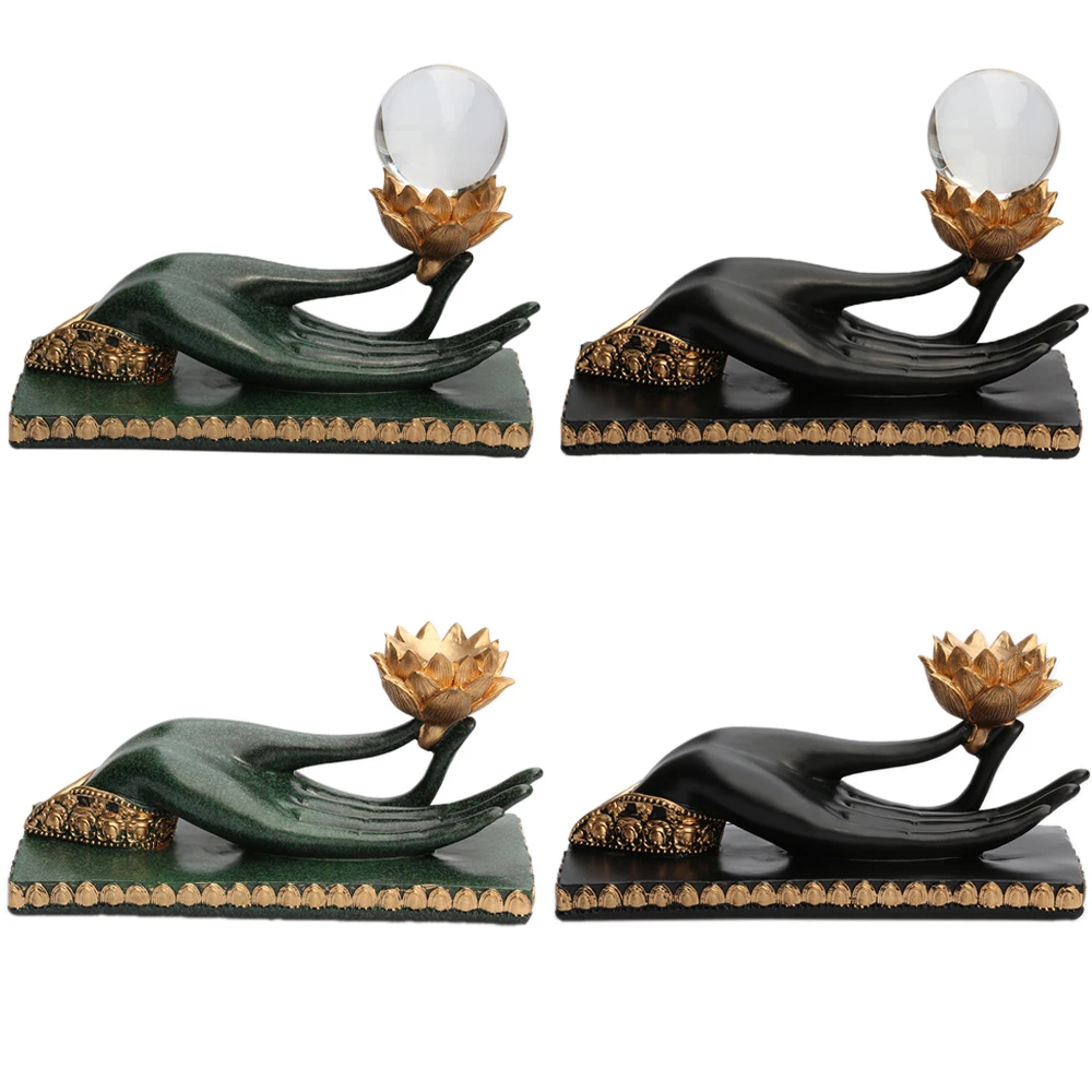 Полимерная подставка Будда для стеклянных объективов с кристаллами и шариками