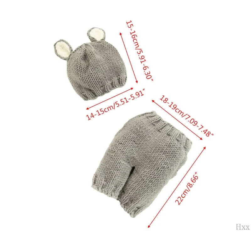 

Cute Baby Baby Hat Pants Suit Hand-woven Cartoon Animal Newborn Photo Clothing F1CB