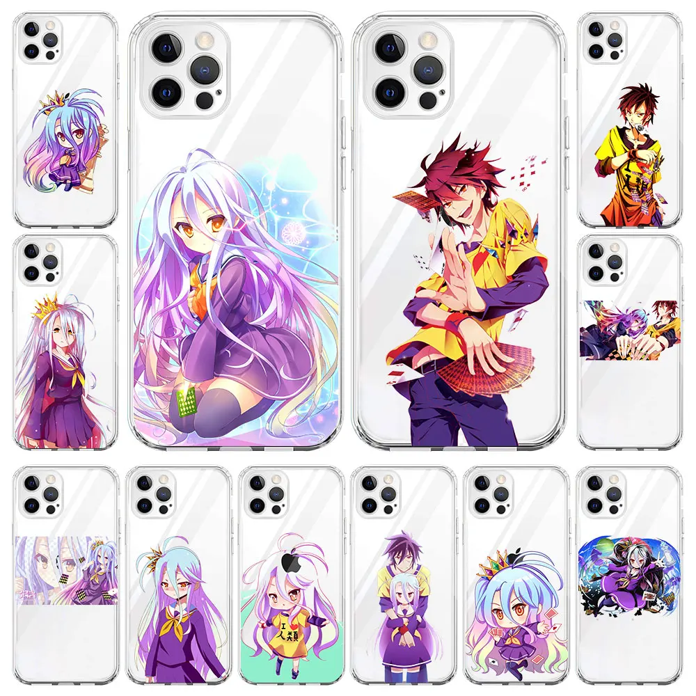 

Чехол для телефона с аниме «NO GAME NO LIFE» для iPhone 13, 11, 12 Pro Max, X, XR, XS, 7, 8 Plus, SE, 2020, прозрачный мягкий силиконовый чехол, Coque, Funda Capa