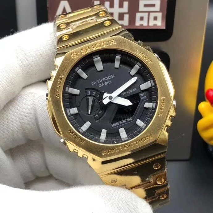 

Men's Watches Waterproof LED Relogio Quartz Digital Wristwatch Sport Military Metallized Clock Steel Belt g shock watch