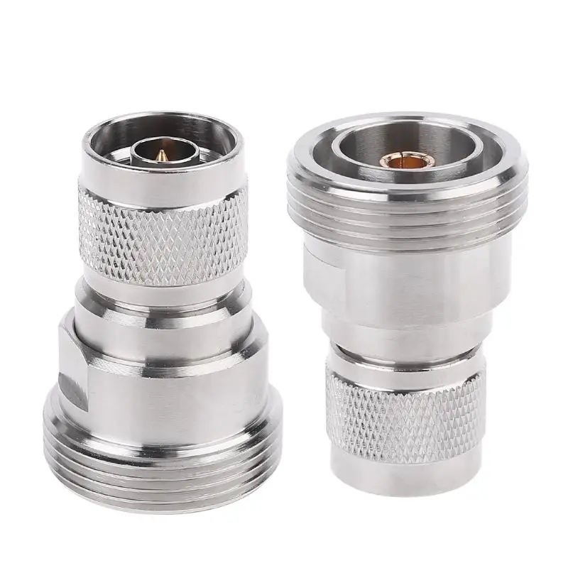 

L29 7/16 DIN Male Plug to N Female Jack RF Straight Adapter Connector Metal