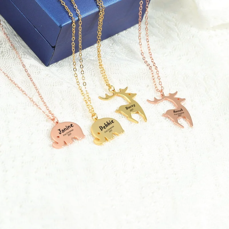 

Ожерелье с именем ребенка на заказ, цепочка с именем на первое Рождество, подарок для ребенка