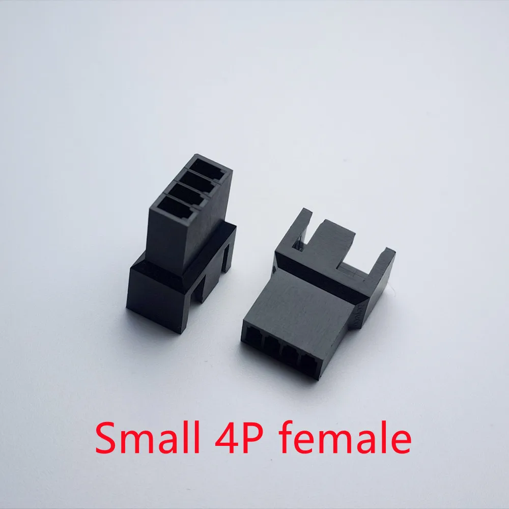 100PCS/1Lot Black Small 3+1PIN 4P Female Plug Plastic Shell Housing For PC Computer ATX 2540 Fan Power Connector