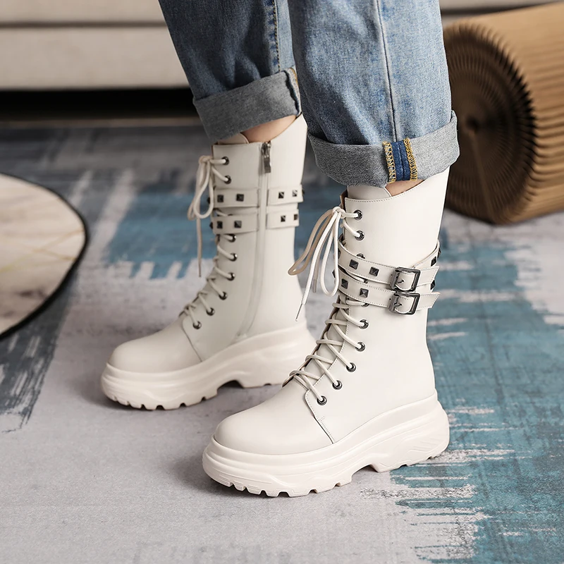 

Spring and autumn 2020 new fashion versatile increased thin and thin boots thick bottom short boots female Martin boots X134