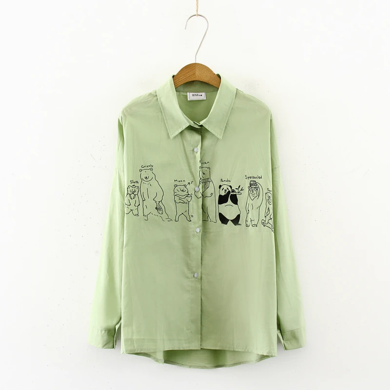 QIHUANG Повседневная рубашка с отложным воротником для женщин 2019 Новая блузка