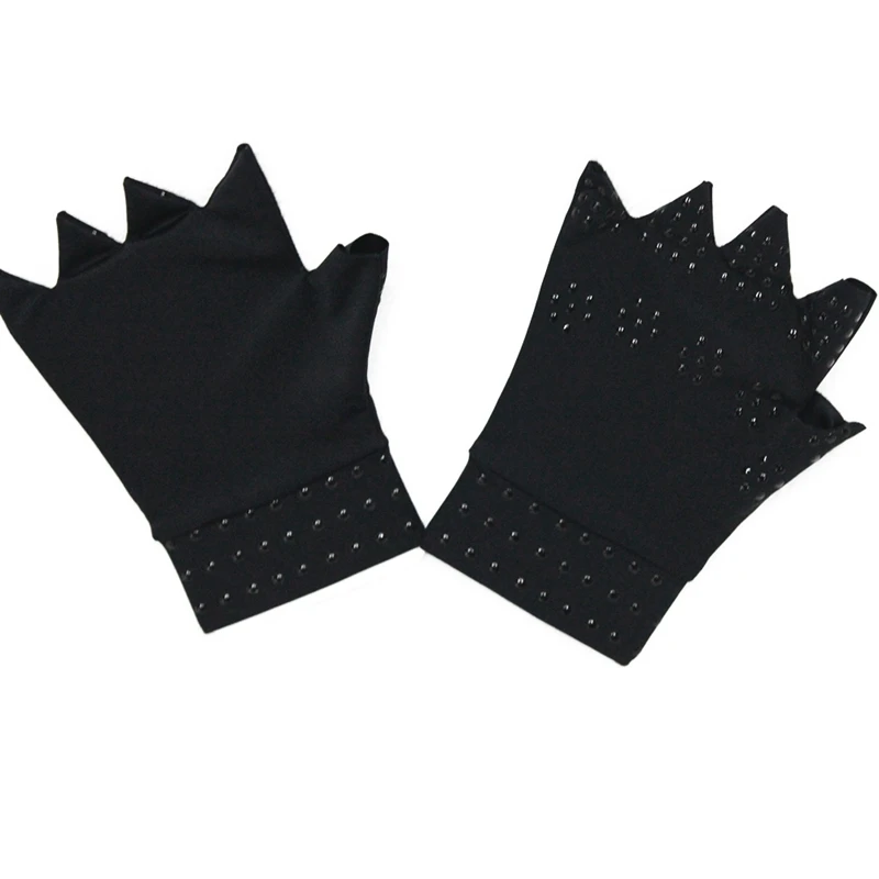 

Half Finger Pointing Gloves Magnetic Therapy Gloves Pressure Health Gloves Black/Skin Color 18cm*10cm New 1pair