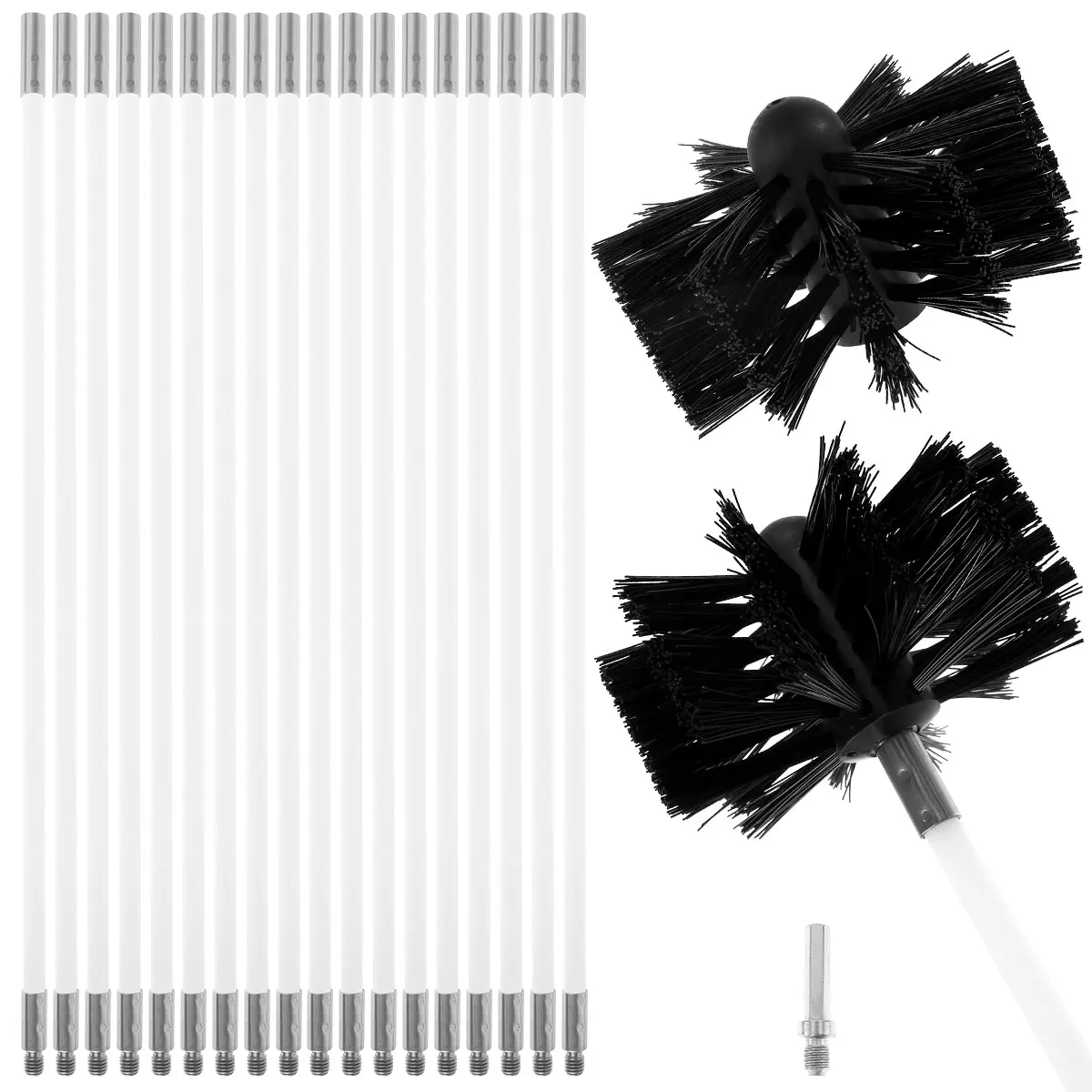 

Flexible 18pc Rods With 1pc Brush Head Chimney Cleaner Sweep Rotary Fireplaces Inner Wall Cleaning Brush Cleaner Chimneys Access