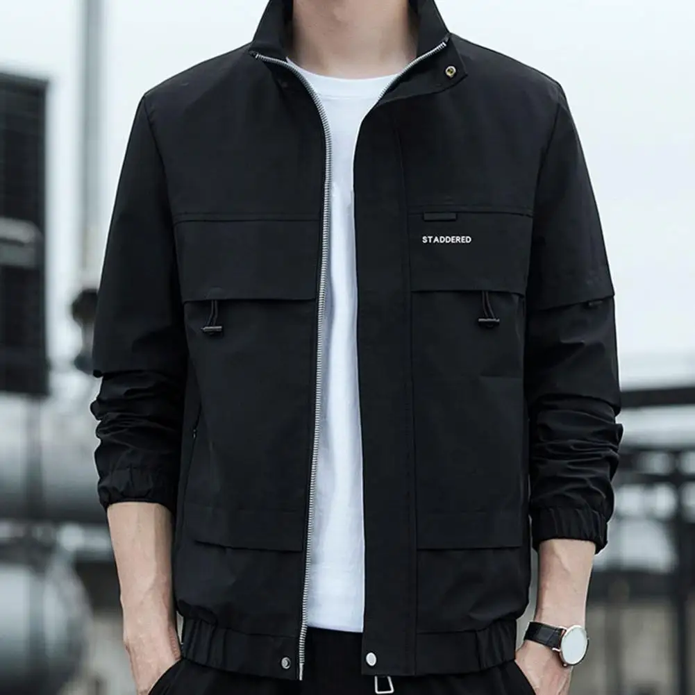 

Windproof Great Casual Men Coat Breathable Men Jacket Anti-wrinkle for Daily Wear