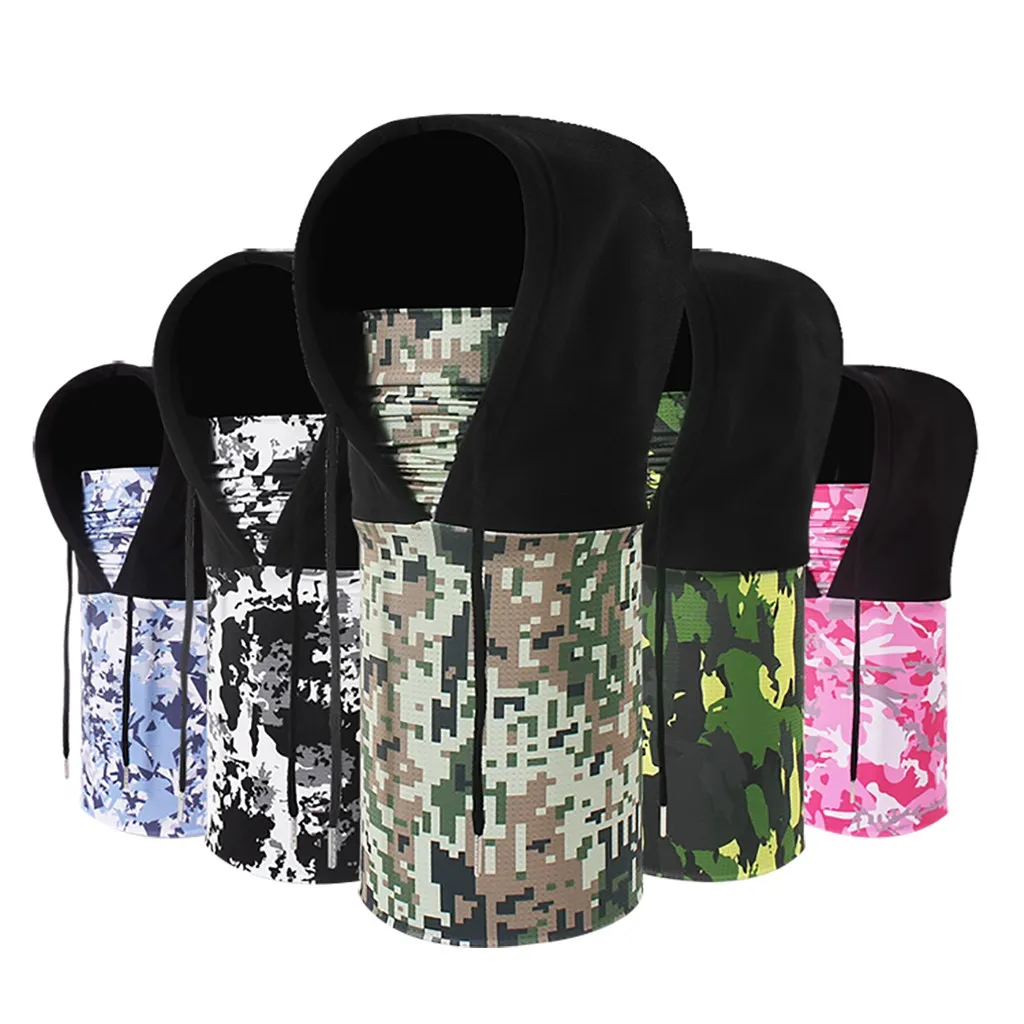 Унисекс для женщин и мужчин с двойным капюшоном волшебная маска лица Камуфляжный