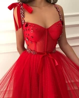 2022 new women formal party night vestidos de noite elegant spaghetti straps evening gowns long abendkleider red prom dresses