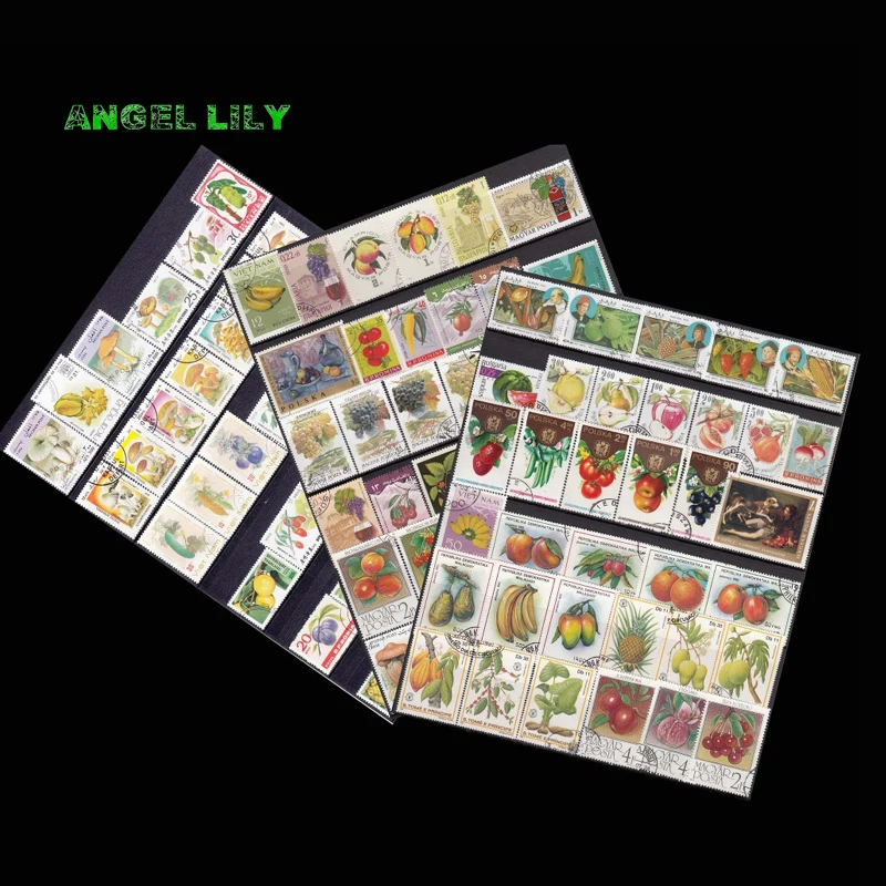 50 шт все разные темы фрукты и овощи неиспользованные отмененные почтовые марки