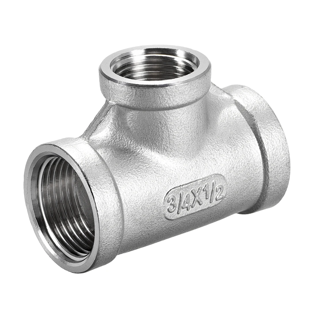 

uxcell Stainless Steel 304 Cast Pipe Fitting 3/4 BSPT x 1/2 BSPT x 3/4 BSPT Female Tee Shaped Connector Coupler