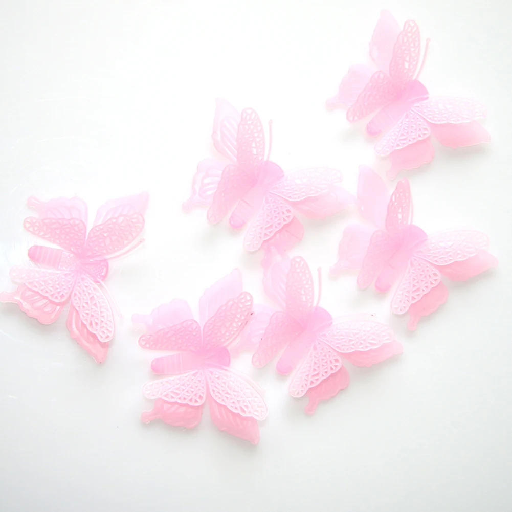 6 шт. водонепроницаемые светящиеся Искусственные бабочки сделай сам украшение