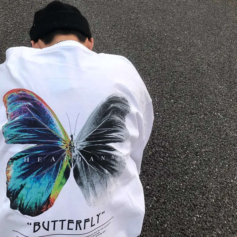 Футболка мужская в стиле хип-хоп модная тенниска Харадзюку повседневная майка