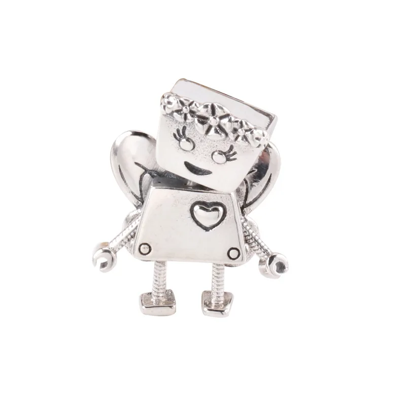 

Authentic 925sterling Silver Beads Creative Robot Flower Fairy Fashion Beads Fit Original Pandora Bracelet For Women Diy Jewelry