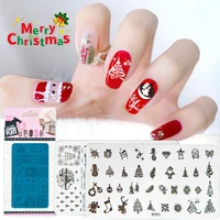 finger art nail stamping plates kit tools transfer image art template manicure christmas design perfect festival gift set of 6