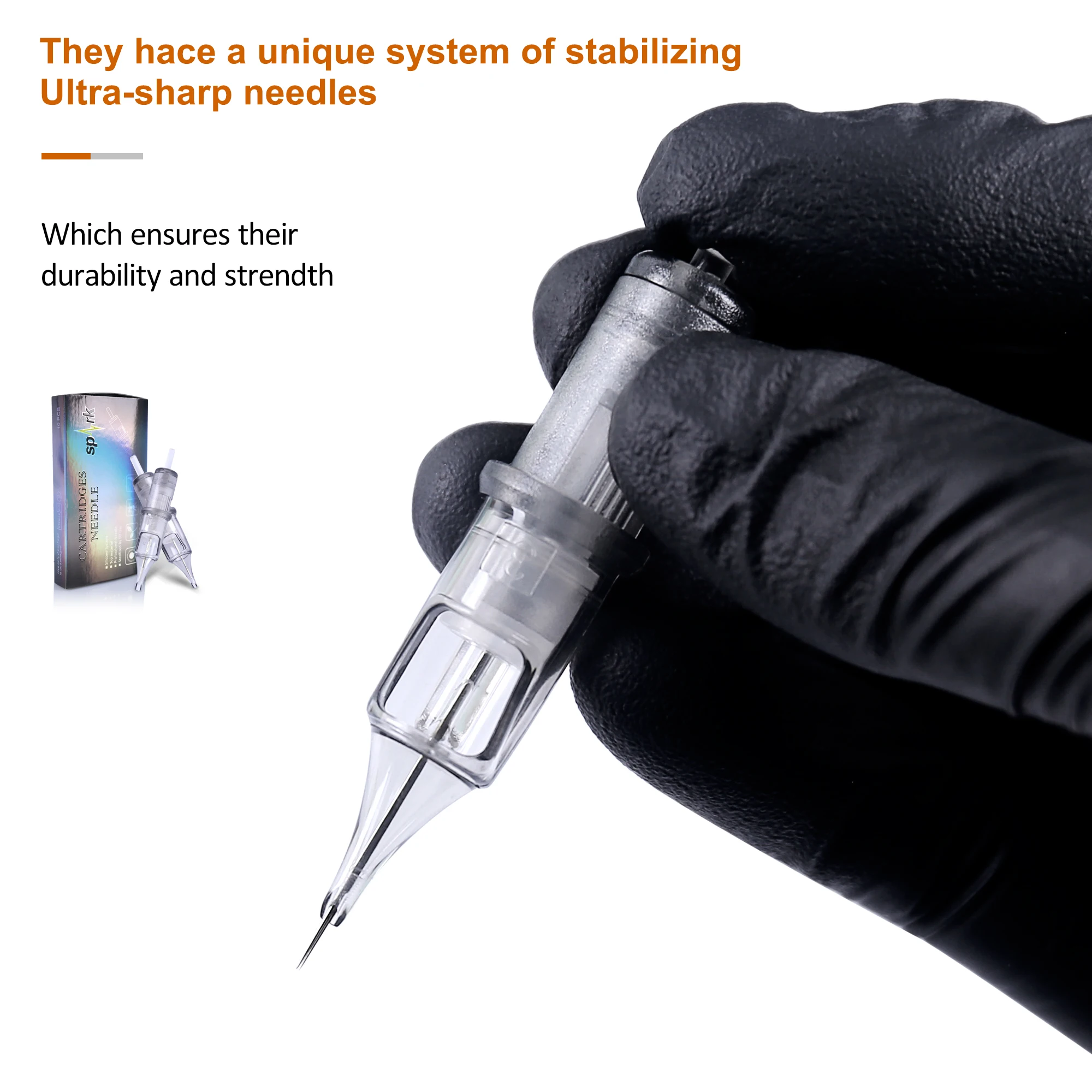 

10pcs SPARK Sterilized Disposable Tattoo Cartridge Needle Tools Tattoo Needles Round Liner Magnum(0.35mm needle)RL/RS/RM/M1