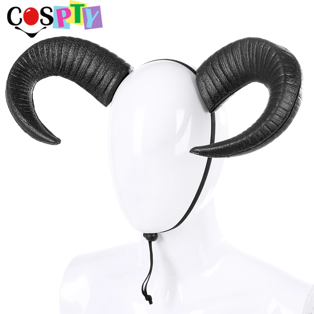 Cospty Demon Evil Косплей головной убор чистый черный бык рога готический Хэллоуин Реквизит повязка на голову: Рог повязка на голову
