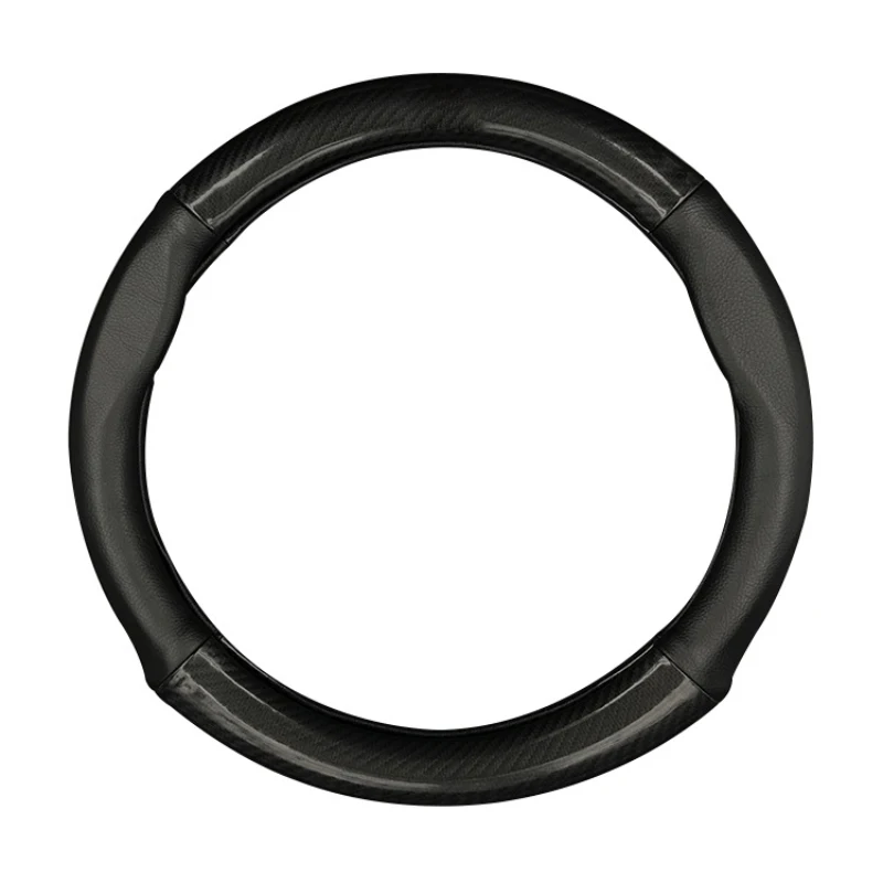 Чехол рулевого колеса автомобиля из натуральной кожи с волнистыми линиями