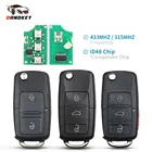 Dandkey 1J0959753 DAAHAG 1K0959753G для VW PASSAT Polo Skoda Seat Golf Beetle 234 кнопочный откидной дистанционный Автомобильный ключ 433 МГц ID48