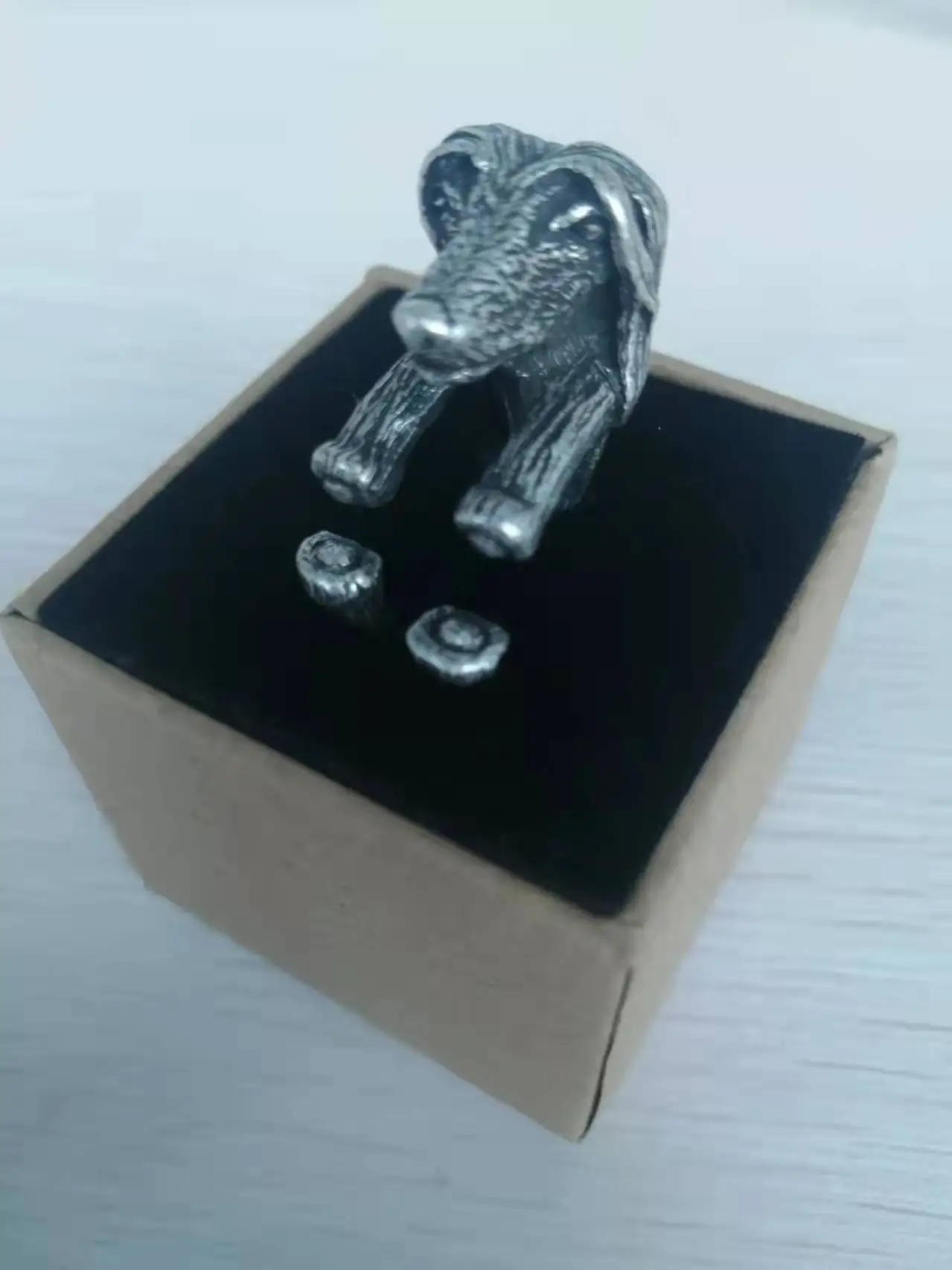 

New Style Listed Retro Handmade Afghan Hound Ring Companion Dog Jewelry