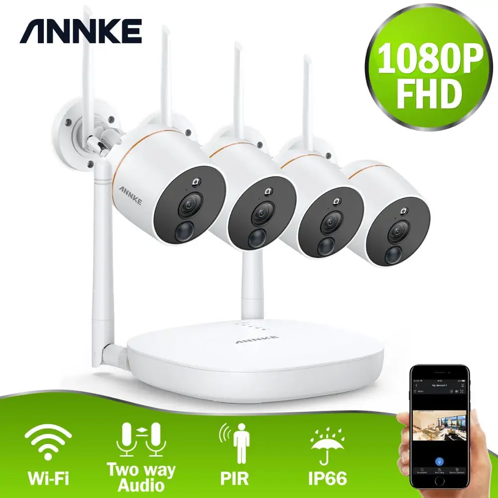 Беспроводная камера видеонаблюдения ANNKE RU 4 канала 1080P Wi Fi NVR шт.|Система