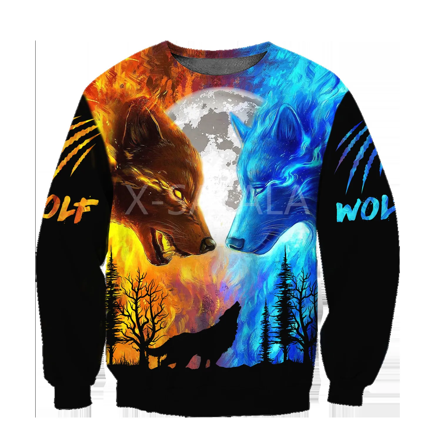 

Fire Ice Wolf Animal 3D All Print Size XS-7XL Hoodie Man Women Harajuku Outwear Zipper Pullover Sweatshirt Casual Unisex