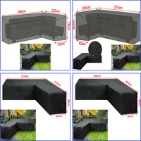 3size l shape furniture waterproof cover outdoor garden patio rattan sofa dustproof v shaped mold resistant cover black