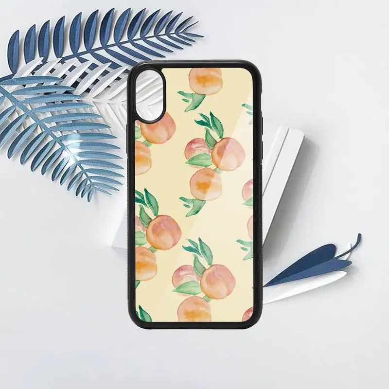 

Peach fruit pink food Phone Case PC for iPhone 11 12 pro XS MAX 8 7 6 6S Plus X 5S SE 2020 XR