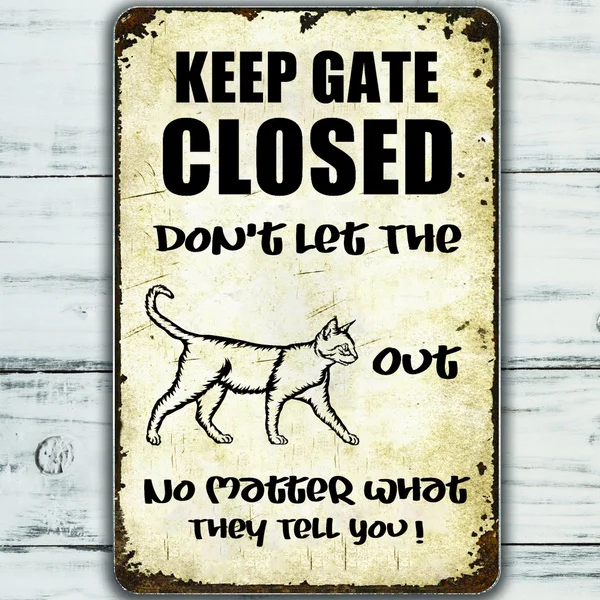 

Ocicat, забавная Жестяная Вывеска «Keep Gate» в винтажном стиле, украшение для фермы, искусство, животные, звёзды, зоопарк, бар, клуб, искусственное ...