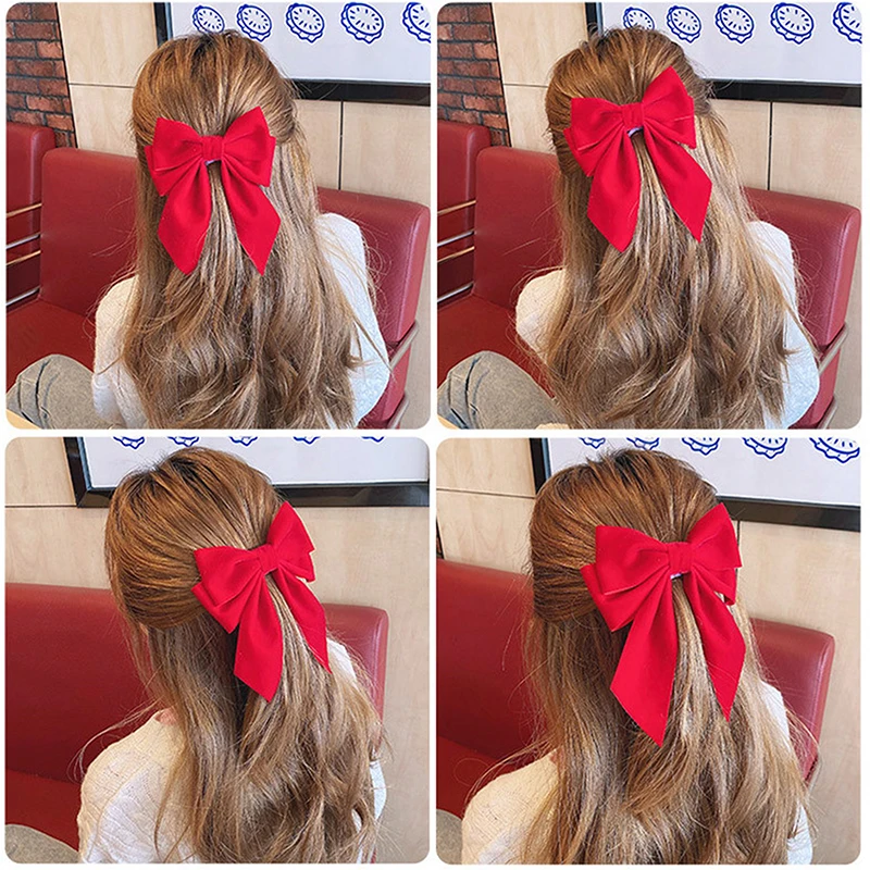 

1pc Bow Hair Clip Black Red Hair Bows Hairpins Women Girl Fashion Barrette Girls Bowknot Hair Accessories Decoration