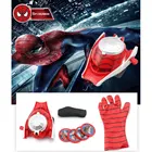 Диснеевских мультфильмов аниме персонажи из ПВХ для костюмированной вечеринки на Хэллоуин перчатка Человека-паука пусковое устройство запуска на запястье детская игрушка в подарок для мальчиков