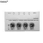 Усилитель для наушников Kebidu HA400, ультракомпактный 4-канальный мини-усилитель для стереозвука и наушников с адаптером питания