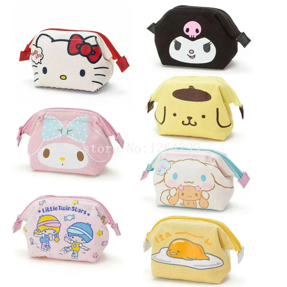 Новая моя мелодия маленькая Две звезды Cinnamoroll помпон пурин куроми Gudetama девочки дети мини холщовые сумки для монет для детей