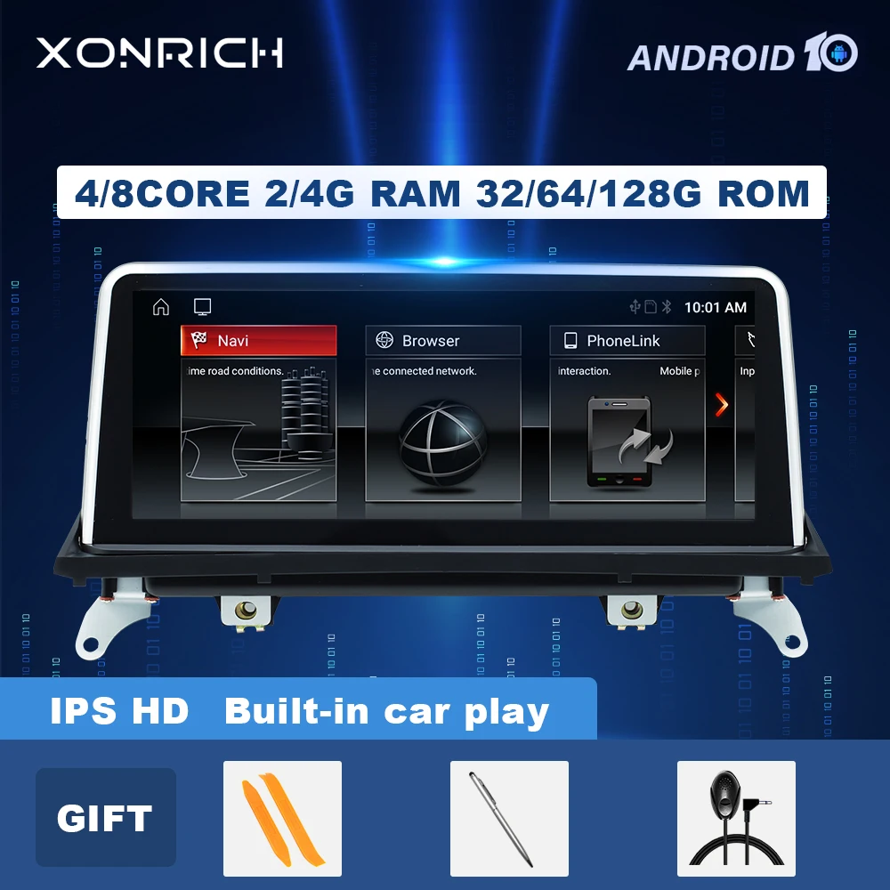 Автомагнитола для BMW X5 E70 X6 E71 4 + 128 ГБ Android 10 0 2007 2013|Автомагнитолы| |