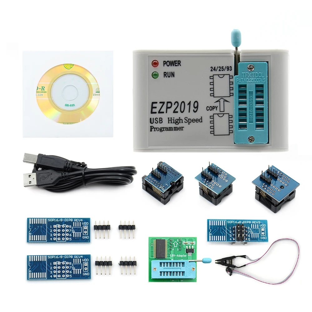 Новейшая версия EZP2019 полный комплект высокоскоростной USB SPI + 12 адаптер тестовый