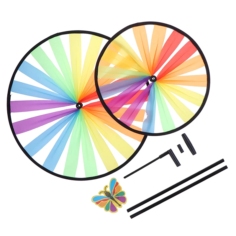 

1pc Colorful Polyester Wheel Windmill for Children Outdoor Activities and Garden Decoration Kids Windmill Toys