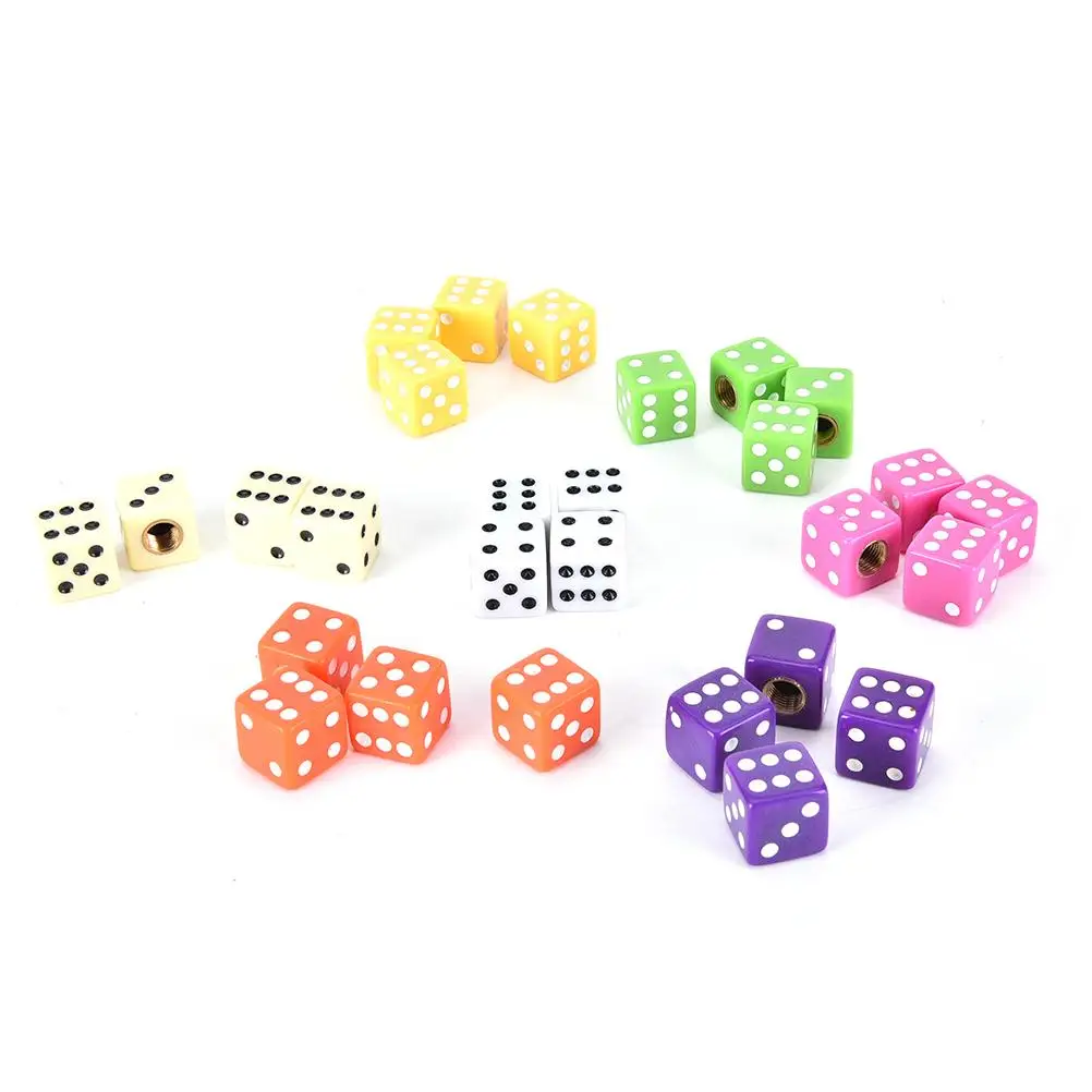 4Pcs/lot Universal Dice Car Tyre Air Valve Cap Bike Bicycle Tires Caps On The Wheels Styling | Спорт и развлечения