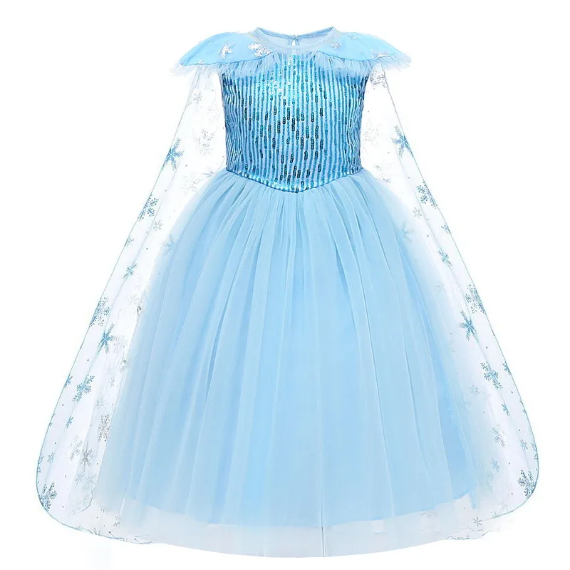 dress 1 Платье принцессы Эльзы и Анны для девочек; детская одежда для косплея; Принцесса Жасмин; костюм Снежной королевы с блестками; платье для дня рождения на Хэллоуин - Цвет: dress 1