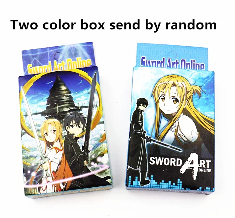 Аниме меч искусство онлайн покер Kazuto Kirito Asuna Yui игрушка САО символов игральные