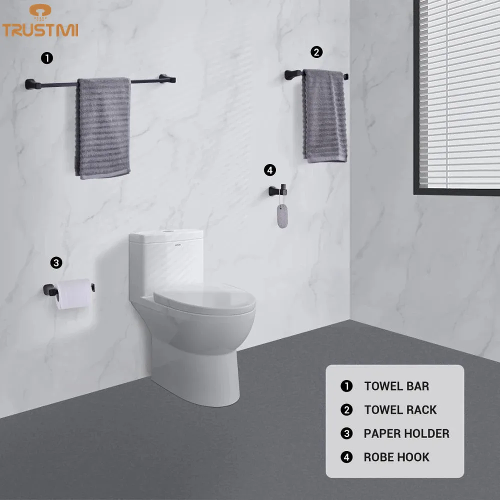 Набор аксессуаров для ванной комнаты черный крючок халата набор направляющих