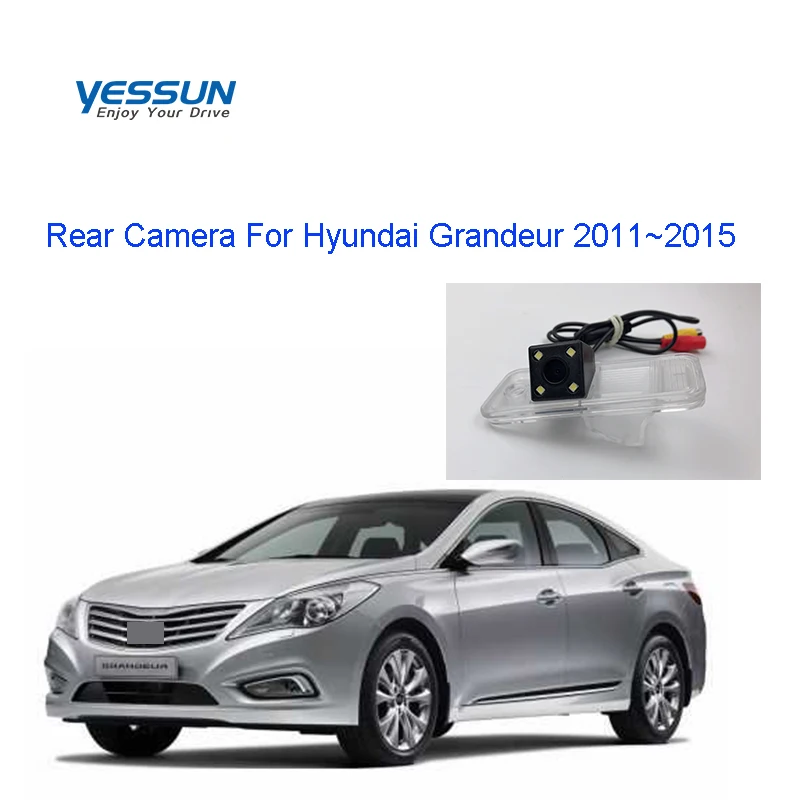 

Yessun License Plate Rear View Camera For Hyundai Grandeur 2011~2015 4 LED Night Vision 170 Degree HD reverse camera