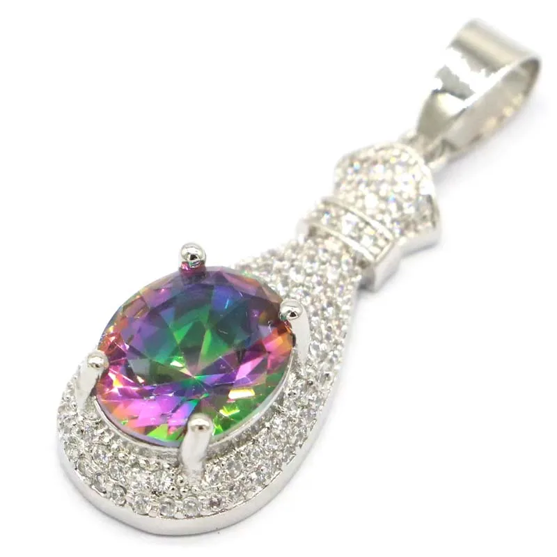 39x13 мм роскошный искусственный Радужный топаз CZ для женщин ювелирные изделия